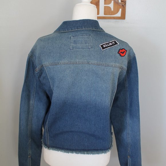 Rue 21 Denim Jacket with Patches - Picture 2 of 8